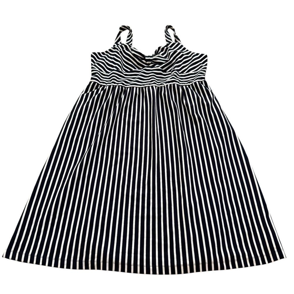 NWT Draper James Navy Blue & White Striped Knot Front Midi Dress Size 2X